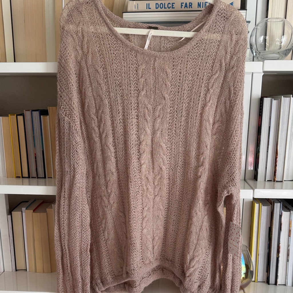 Free People Nwt Cable Knit Sweater - Light Brown